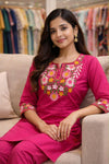 🧶work- embroidery 🪡 🪡 🪡 work on kurti front and pant and kurti border👗👗👗👗 (SWSK78)