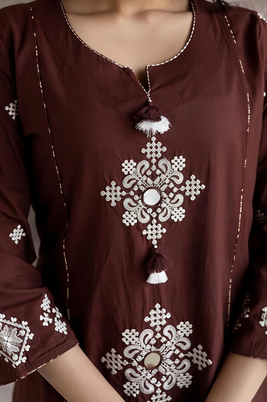 🌿 Elegant Embroidered Suit Set with Designer Dupatta ✨ (SWSK80)