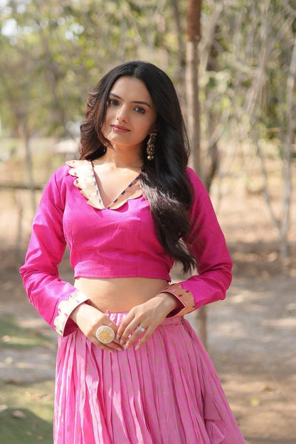 DAYBLE VISCOSEKALAMKARI JARI WEAVING LEHENGA CHOLI (WDN107) - suitswala