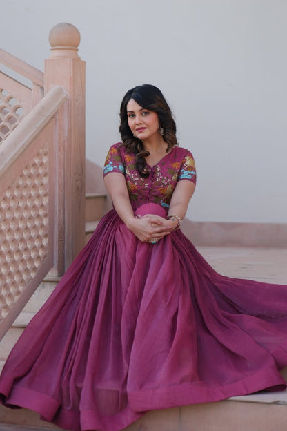 FESTIVAL SPECIAL CRUNCHY EMBROIDERED KOTI GOWN (WDN53) 01 - suitswala