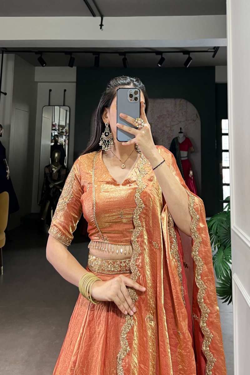 FESTIVAL SPECIAL FENDI SEQUINS EMBROIDERED LEHENGA CHOLI WITH DUPATTA (WDN90) 02 - suitswala