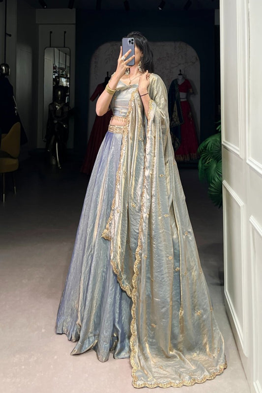 FESTIVAL SPECIAL FENDI SEQUINS EMBROIDERED LEHENGA CHOLI WITH DUPATTA (WDN90) 03 - suitswala