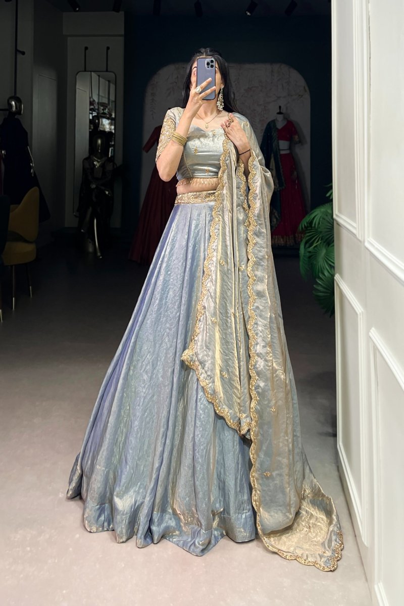 FESTIVAL SPECIAL FENDI SEQUINS EMBROIDERED LEHENGA CHOLI WITH DUPATTA (WDN90) 03 - suitswala