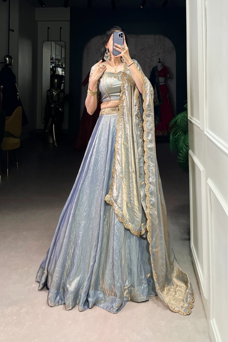 FESTIVAL SPECIAL FENDI SEQUINS EMBROIDERED LEHENGA CHOLI WITH DUPATTA (WDN90) 03 - suitswala