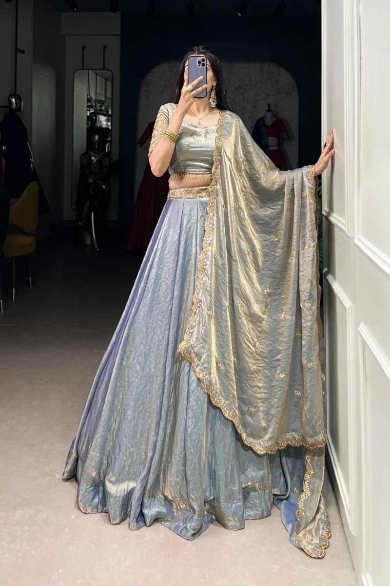 FESTIVAL SPECIAL FENDI SEQUINS EMBROIDERED LEHENGA CHOLI WITH DUPATTA (WDN90) 03 - suitswala