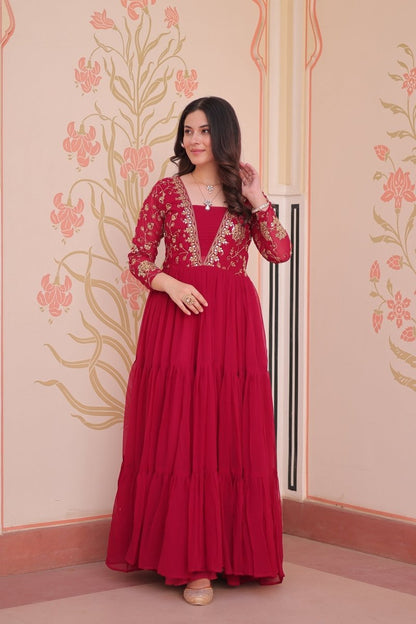 FESTIVAL SPECIAL SEQUINS AND ZARI EMBROIDERED GOWN (WDN52) - suitswala