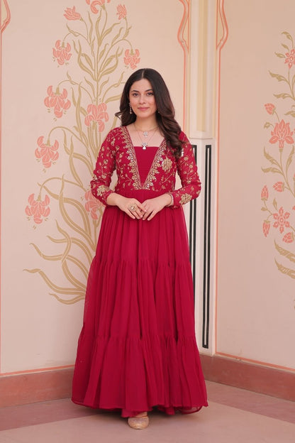 FESTIVAL SPECIAL SEQUINS AND ZARI EMBROIDERED GOWN (WDN52) - suitswala