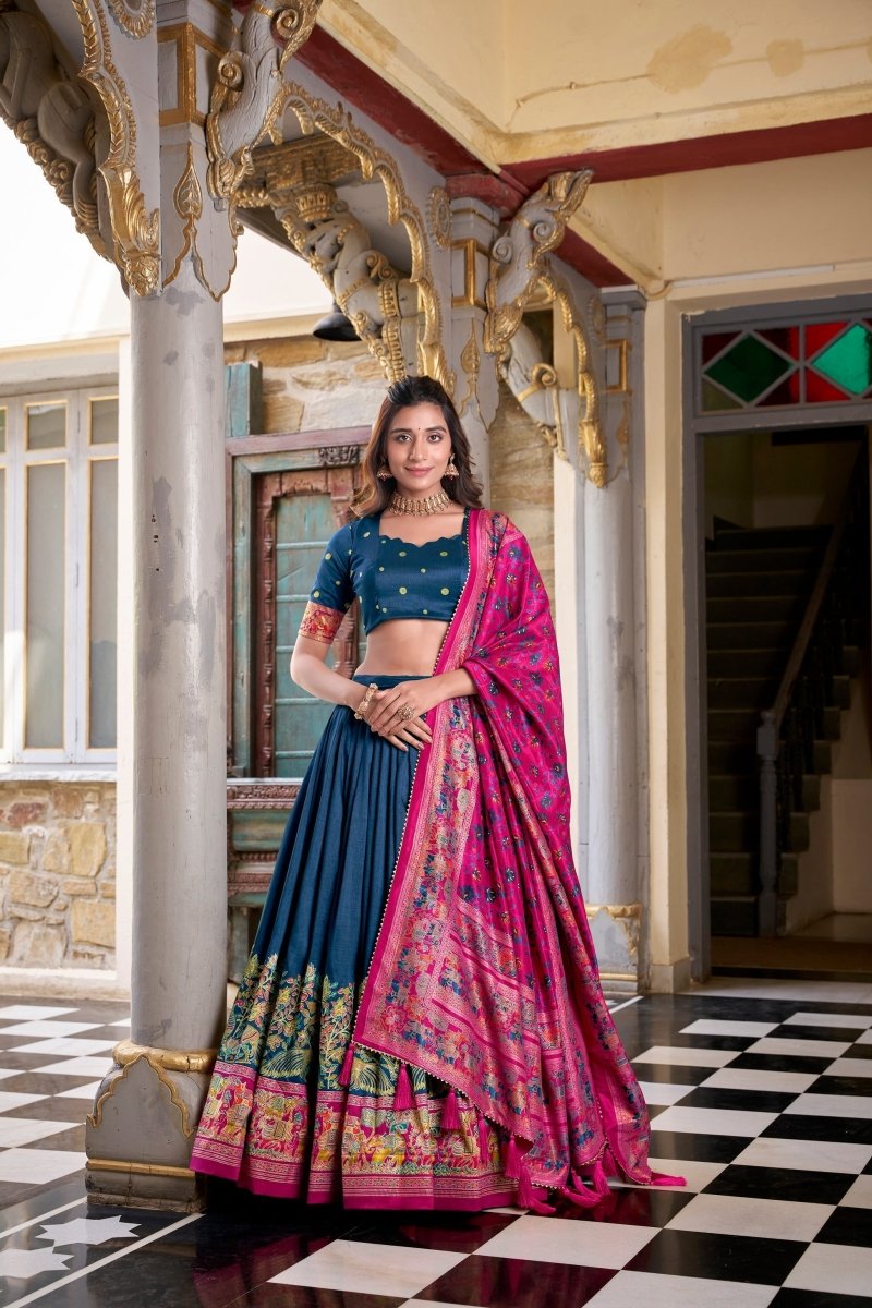 FESTIVAL SPECIAL TUSSAR SILK LEHENGA CHOLI WITH DUPATTA (WDN106) - suitswala