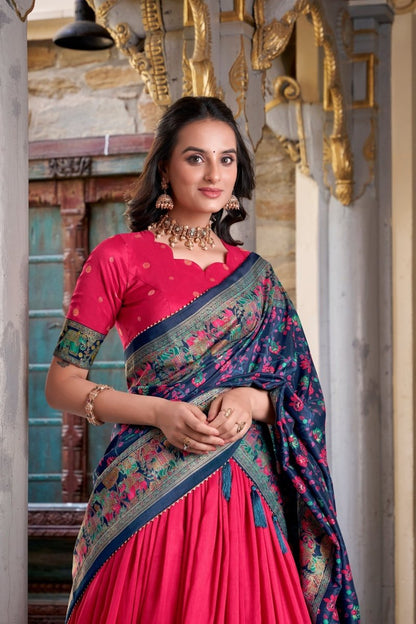 FESTIVAL SPECIAL TUSSAR SILK LEHENGA CHOLI WITH DUPATTA (WDN106)01 - suitswala