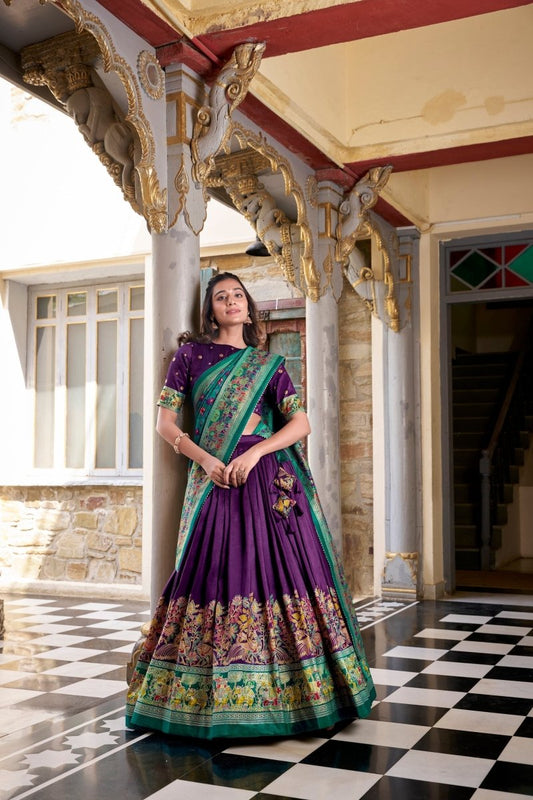 FESTIVAL SPECIAL TUSSAR SILK LEHENGA CHOLI WITH DUPATTA (WDN106)02 - suitswala