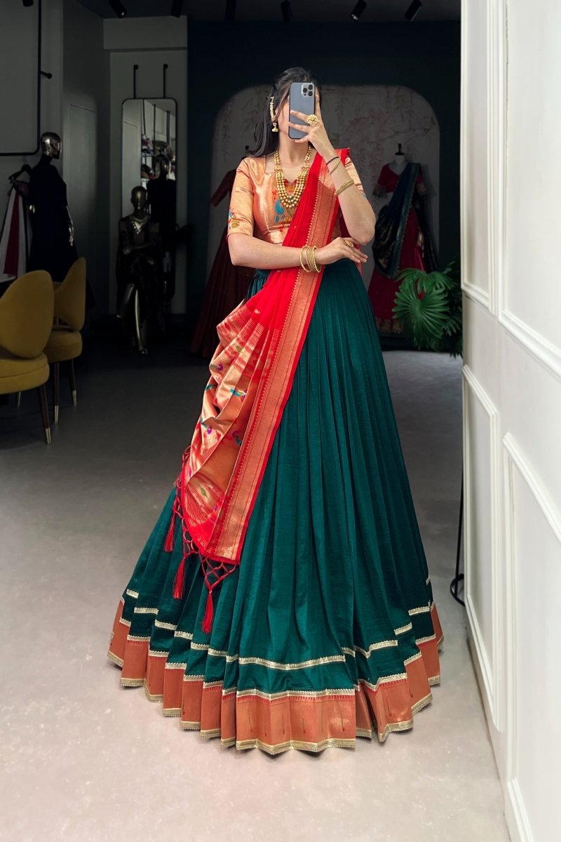 FESTIVAL SPECIAL VICHITRA SILK PAITHANI LEHENGA CHOLI WITH DUPATTA (WDN91) 01 - suitswala
