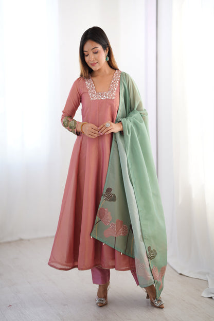 OCCASION SPECIAL TISSUE SILK HANDWORK TOP BOTOM WITH DUPATTA (TT20)