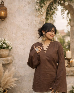 Elegant V-Neck Tunic & Palazzo Set  (CJ03)