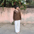 Elegant V-Neck Tunic & Palazzo Set  (CJ03)