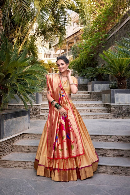 JEQUARD SILK PAITHANI LEHENGA CHOLI WITH DUPATTA (WDN82) 02 - suitswala