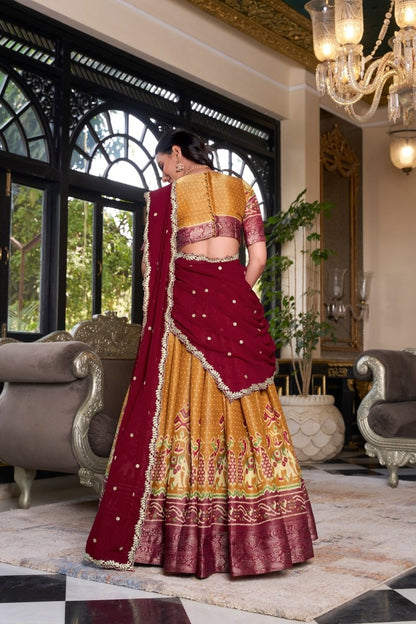 KANCHIPURAM PRINTED LEHENGA CHOLI WITH DUPATTA (WDN94) 02 - suitswala