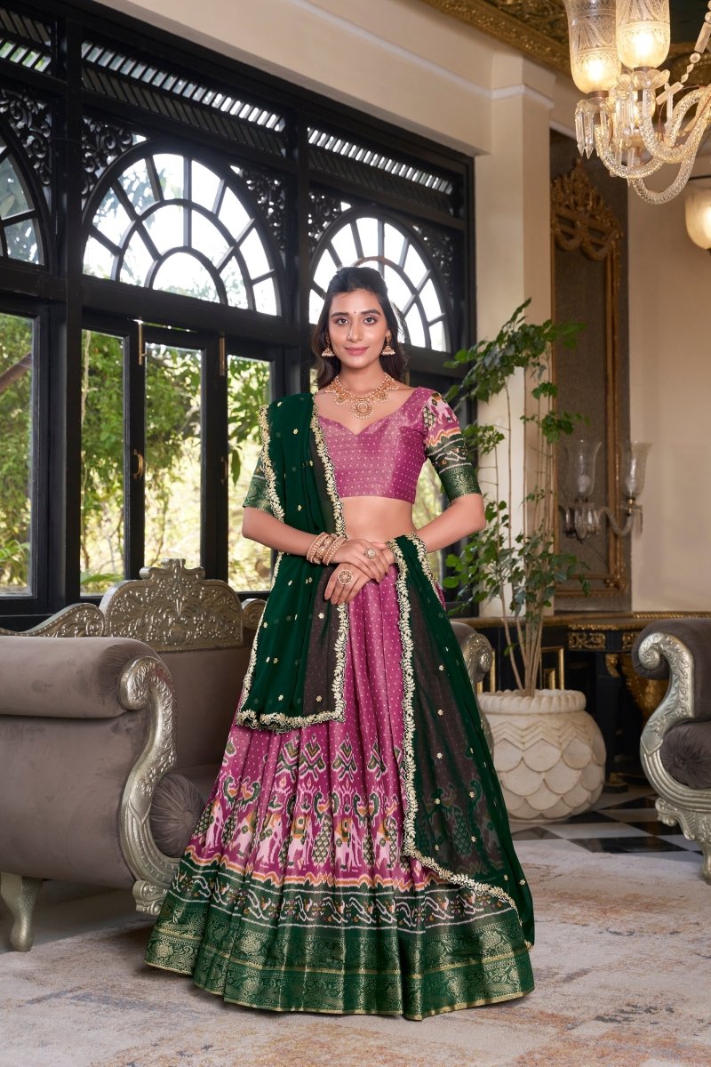 KANCHIPURAM PRINTED LEHENGA CHOLI WITH DUPATTA (WDN94) 03 - suitswala