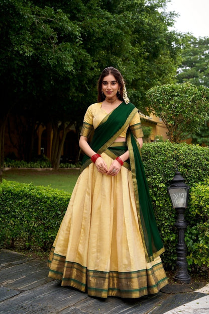 KANCHIPURAM ZARI WEAVING WORK LEHENGA CHOLI (WDN102) 02 - suitswala