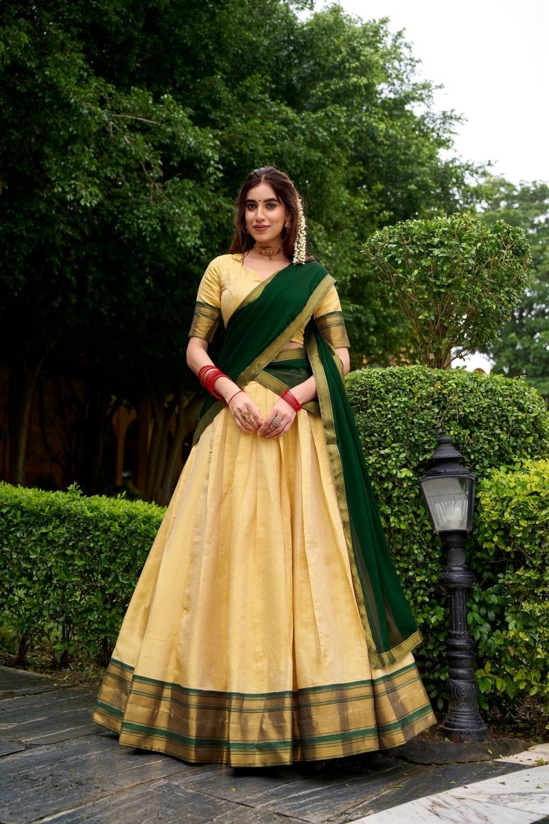 KANCHIPURAM ZARI WEAVING WORK LEHENGA CHOLI (WDN102) 02 - suitswala