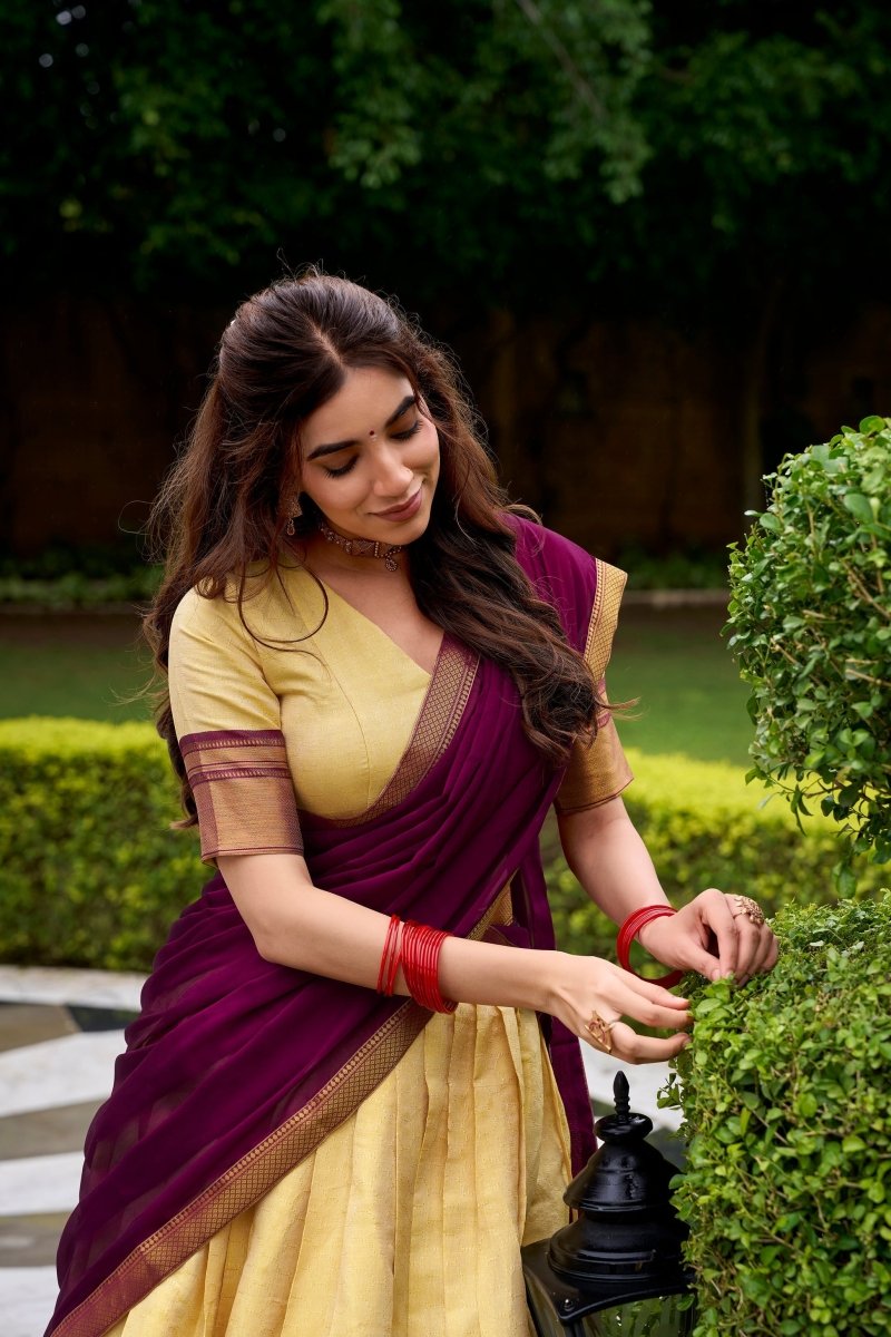 KANCHIPURAM ZARI WEAVING WORK LEHENGA CHOLI (WDN102) - suitswala