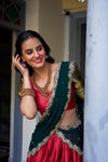 NARAYAN PATTU LEHENGA CHOLI WITH GEORGETTE EMBROIDERED DUPATTA (WDN83) 03 - suitswala