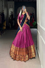 NARAYAN PET ZARI WEAVING LEHENGA CHOLI WITH VICHITRA SILK DUPATTA (WDN130) 01 - suitswala