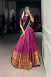 NARAYAN PET ZARI WEAVING LEHENGA CHOLI WITH VICHITRA SILK DUPATTA (WDN130) 01 - suitswala