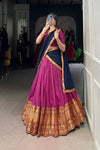 NARAYAN PET ZARI WEAVING LEHENGA CHOLI WITH VICHITRA SILK DUPATTA (WDN130) 01 - suitswala