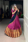 NARAYAN PET ZARI WEAVING LEHENGA CHOLI WITH VICHITRA SILK DUPATTA (WDN130) 01 - suitswala