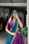 NARAYAN PET ZARI WEAVING LEHENGA CHOLI WITH VICHITRA SILK DUPATTA (WDN130) 02 - suitswala