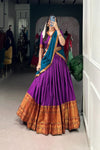 NARAYAN PET ZARI WEAVING LEHENGA CHOLI WITH VICHITRA SILK DUPATTA (WDN130) 02 - suitswala