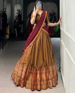NARAYAN PET ZARI WEAVING LEHENGA CHOLI WITH VICHITRA SILK DUPATTA (WDN130)