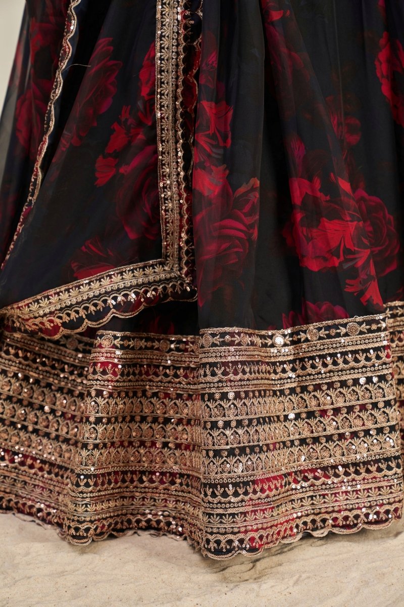 ORGANZA EMBROIDERED LEHENGA CHOLI WITH DUPATTA (WDN121) - suitswala