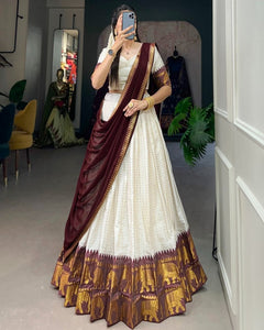 POLY COTTON LEHENGA CHOLI WITH GEORGETTE DUPATTA (WDN127)