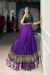 POLY COTTON PRINTED ZARI WEAVING LEHENGA WITH PURE COTTON HAND WORK BLOUSE (WDN85) 03 - suitswala