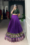 POLY COTTON PRINTED ZARI WEAVING LEHENGA WITH PURE COTTON HAND WORK BLOUSE (WDN85) 03 - suitswala