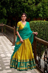 PONGAL SPECIAL POLY COTTON ZARI WEAVING WORKED LEHENGA CHOLI (WDN97) 03 - suitswala