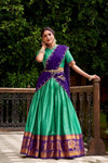 PONGAL SPECIAL POLY COTTON ZARI WEAVING WORKED LEHENGA CHOLI (WDN97) - suitswala