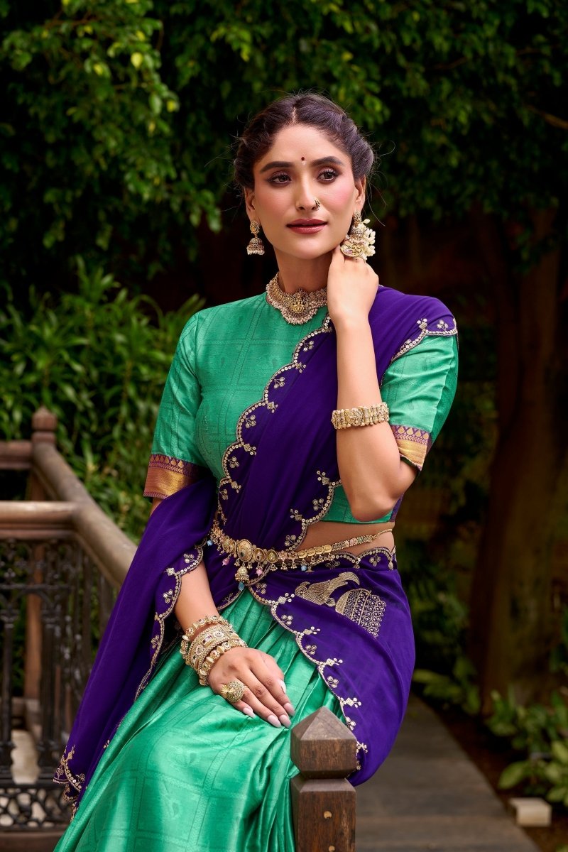 PONGAL SPECIAL POLY COTTON ZARI WEAVING WORKED LEHENGA CHOLI (WDN97) - suitswala
