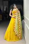 PREMIUM GEORGETTE PLAIN LEHENGA CHOLI WITH ORGANZA DUPATTA (WDN119) - suitswala
