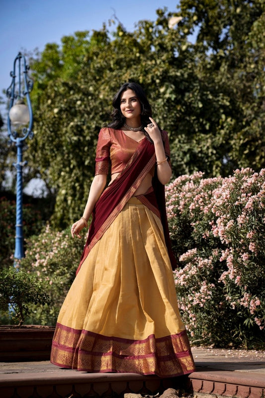 PREMIUM KANCHIPURAM LEHENGA CHOLI SET (WDN109) 02 - suitswala