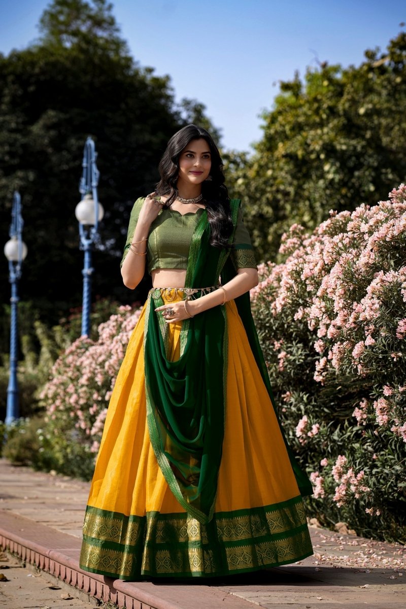 PREMIUM KANCHIPURAM LEHENGA CHOLI SET (WDN109) 03 - suitswala