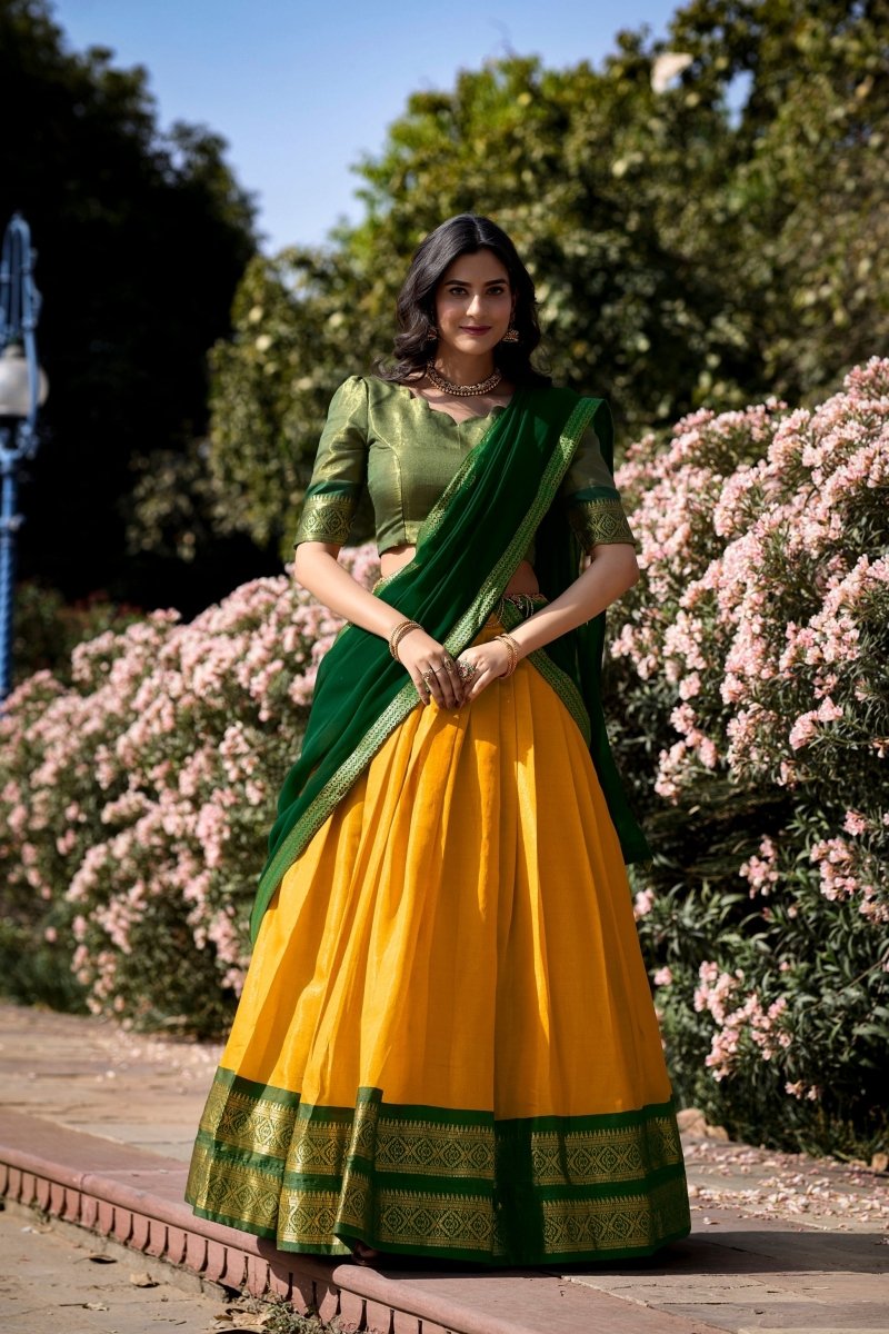 PREMIUM KANCHIPURAM LEHENGA CHOLI SET (WDN109) 03 - suitswala