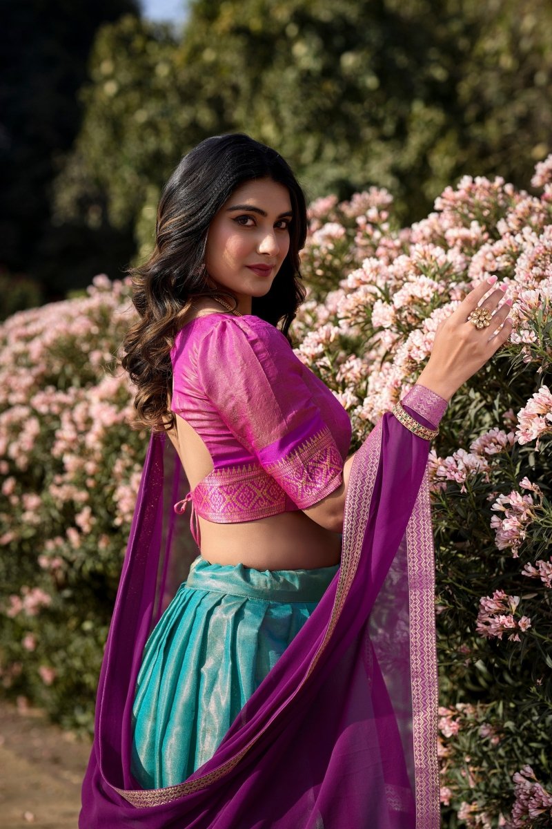 PREMIUM KANCHIPURAM LEHENGA CHOLI SET (WDN109) 04 - suitswala