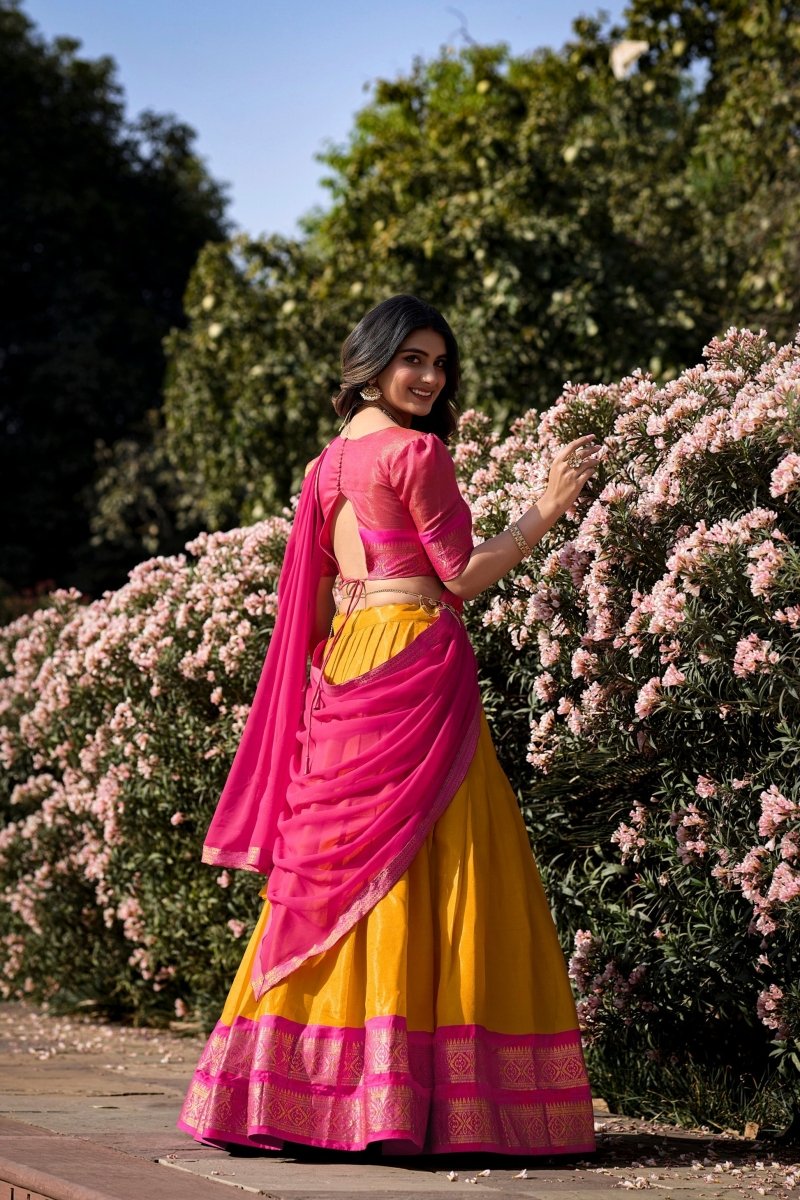 PREMIUM KANCHIPURAM LEHENGA CHOLI SET (WDN109) 05 - suitswala