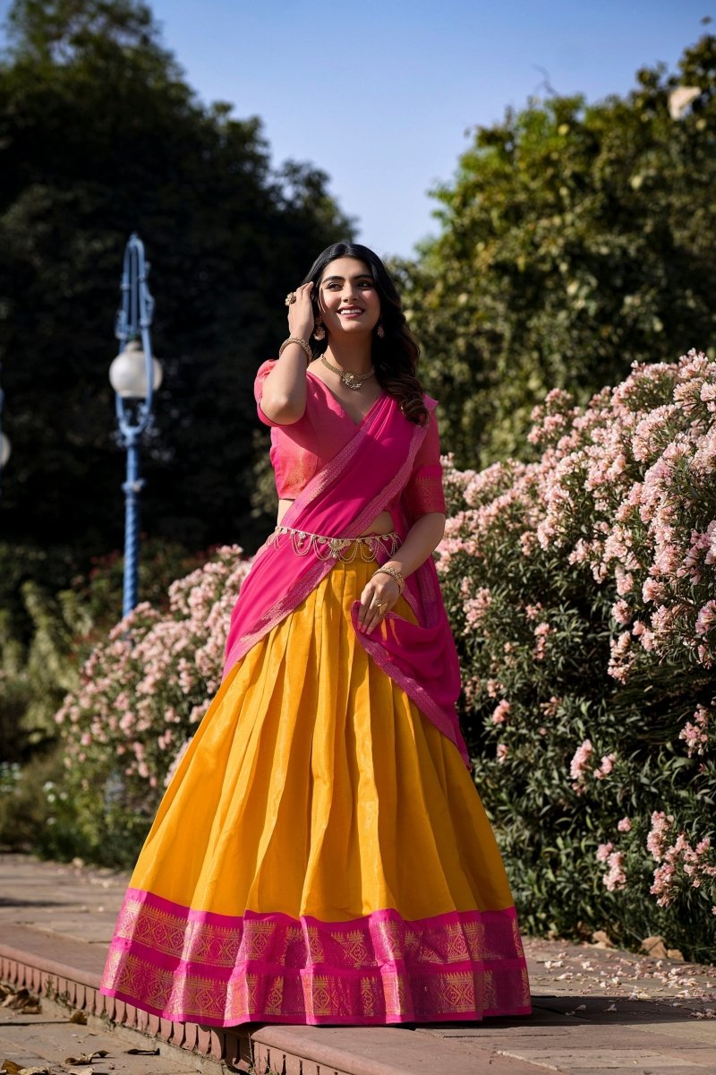 PREMIUM KANCHIPURAM LEHENGA CHOLI SET (WDN109) 05 - suitswala