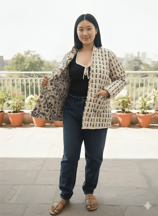 Presenting Jaipuri printed Women's Wear Quilted Full Sleeves JACKETS (JAC10) - suitswala