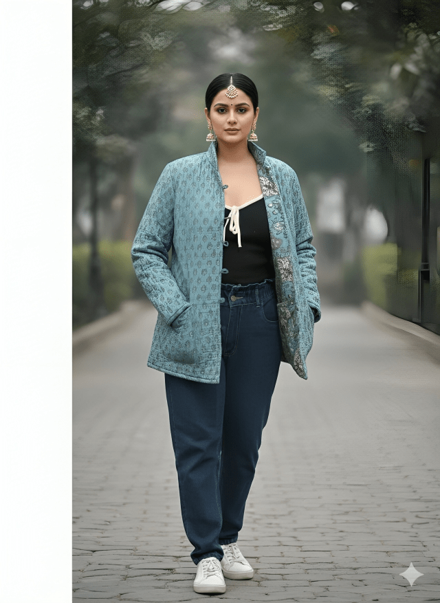 Presenting Jaipuri printed Women's Wear Quilted Full Sleeves JACKETS (JAC13) - suitswala