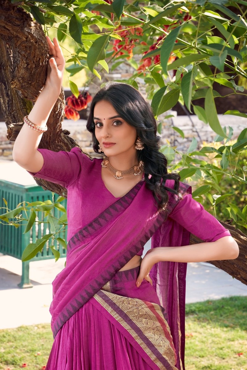 PURE CHANDERI LEHENGA CHOLI WITH DUPATTA (WDN125) 01 - suitswala