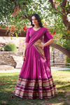 PURE CHANDERI LEHENGA CHOLI WITH DUPATTA (WDN125) 01 - suitswala